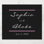 Zwarte en witte bruid en bruinbruid sparkling wijnetiket (Enkel label)