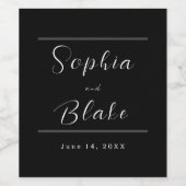 Zwarte en witte bruid en bruinbruid wijn etiket (Enkel label)