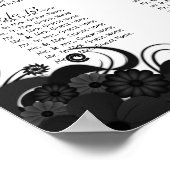 Zwarte en witte bruiloft 15 tafels Zittingskaarten Poster (Hoek)