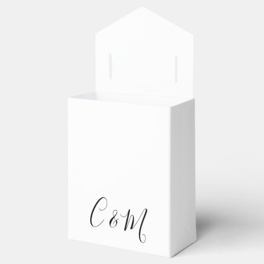 Zwarte en witte bruiloft bedankdoosjes (Geopend)