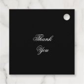Zwarte en witte bruiloft bedankjes labels (Achterkant)