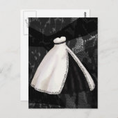 Zwarte en witte bruiloft briefkaart (Voorkant / Achterkant)