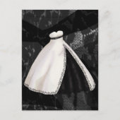 Zwarte en witte bruiloft briefkaart (Voorkant)