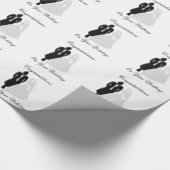 Zwarte en witte bruiloft cadeaupapier (Hoek)
