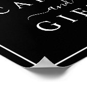 Zwarte en witte bruiloft en cadeaubon poster (Hoek)