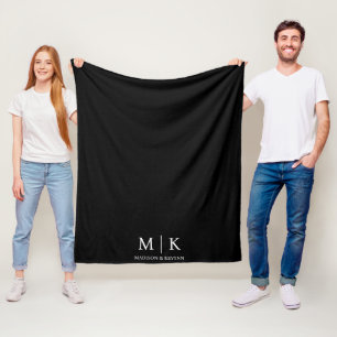 Zwarte en witte bruiloft fleece deken