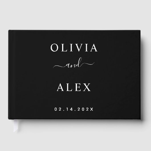 Zwarte en witte bruiloft gastenboek (Voorkant)