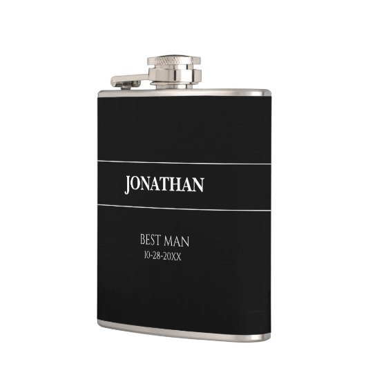 Zwarte en Witte bruiloft Heupfles (Links)