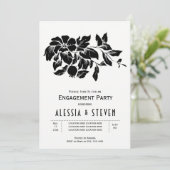 Zwarte en witte bruiloft kaart (Staand voorkant)