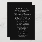 Zwarte en witte bruiloft kaart (Voorkant / Achterkant)