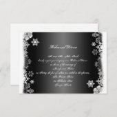Zwarte en Witte bruiloft Kaart (Voorkant / Achterkant)