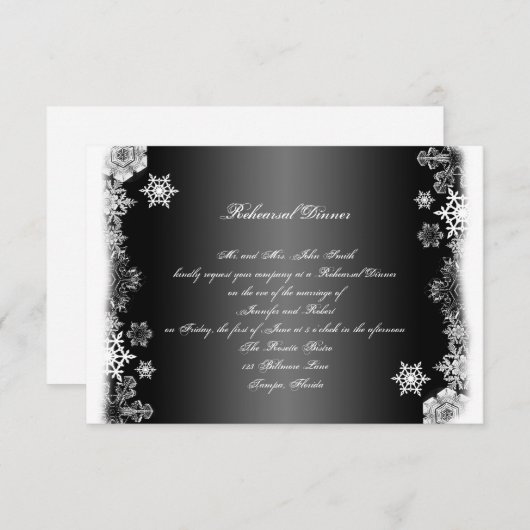 Zwarte en Witte bruiloft Kaart (Voorkant / Achterkant)