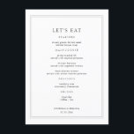 Zwarte en witte bruiloft menu<br><div class="desc">Verhoog uw receptie met dit gepersonaliseerde zwart-wit huwelijksmenu. Een tijdloos ontwerp voor moderne koppels, dit elegante stuk voegt een verfijnde touch toe aan uw tafelomgeving. Perfect voor het presenteren van uw gerechten in stijl, het is een prachtig voorbeeld van ideeën voor huwelijksmenu's. Maak indruk op uw gasten met chique en...</div>