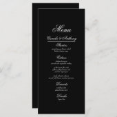 Zwarte en witte bruiloft menu (Voorkant / Achterkant)