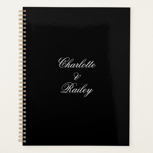 Zwarte en witte bruiloft planner (Voorkant)