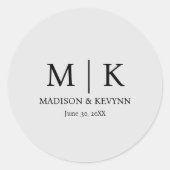 Zwarte en witte bruiloft ronde sticker (Voorkant)
