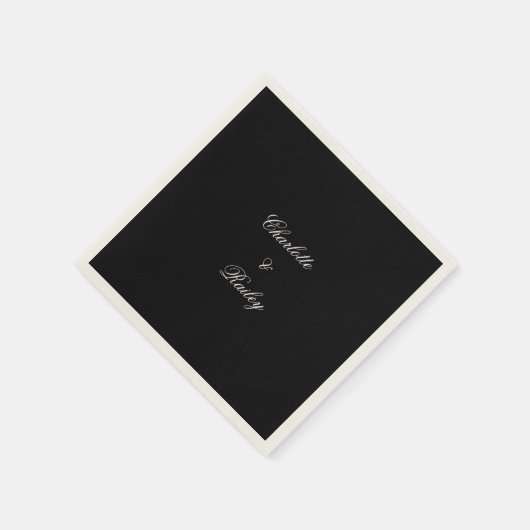 Zwarte en witte bruiloft servet (Hoek)