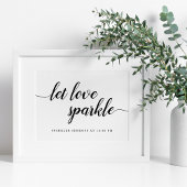 Zwarte en witte bruiloft Sparkler Sendoff Sign Poster