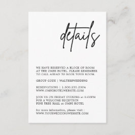 Zwarte en witte bruiloft - Versluitingskaart Informatiekaartje