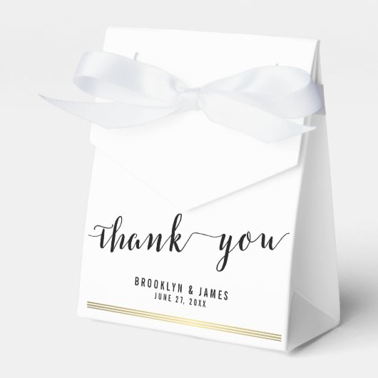 Zwarte en witte bruiloft voor voetballen Dank je G Bedankdoosjes (Voorkant Zijde)
