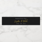 Zwarte en witte bruiloft waterfles etiket (Enkel label)