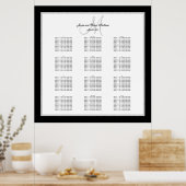 Zwarte en witte bruiloft - Zitkaart voor 240 Poster (Keuken)