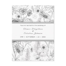 Zwarte en witte bruinbloem bruiloft