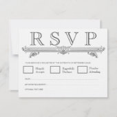  zwarte en witte bruine bruiloft RSVP-kaarten RSVP Kaartje (Voorkant)