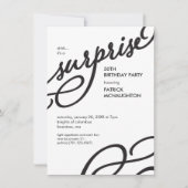 Zwarte en witte bruine verrassingsfeest kaart (Voorkant)