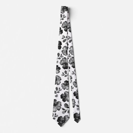 Zwarte en witte bruine Waterverf bruiloft Stropdas (Voorkant)