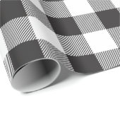 Zwarte en Witte Buffalo kerstmis Cadeaupapier (Rol Hoek)