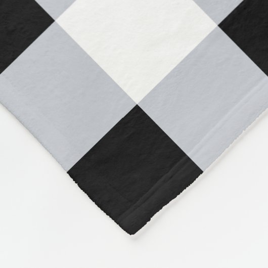 Zwarte en witte buffelbak fleece deken (Hoek)