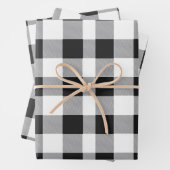 Zwarte en witte buffelkerst inpakpapier vel (In situ)