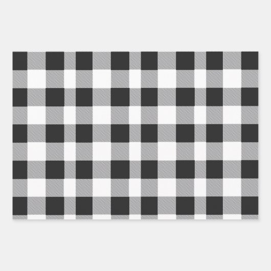 Zwarte en witte buffelkerst inpakpapier vel (Voorkant)