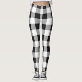 Zwarte en witte buffelkerst leggings (Voorkant)