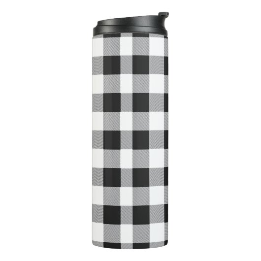 Zwarte en witte buffelkerst thermosbeker (Gedraaid links)