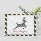 Zwarte en witte buffelkoker voor kerstmis feestdagenkaart (Staand voorkant)