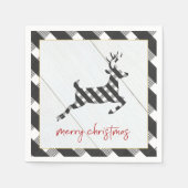 Zwarte en witte buffelkoker voor kerstmis servet (Voorkant)