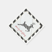 Zwarte en witte buffelkoker voor kerstmis servet (Hoek)