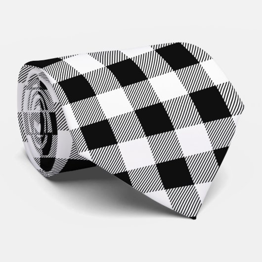  zwarte en witte buffelplaat stropdas (Opgerold)