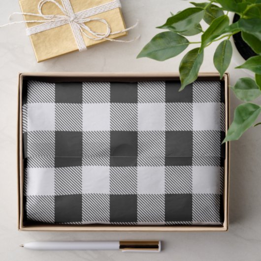 zwarte en witte buffelplaat tissuepapier (Geschenk)