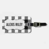 zwarte en witte buffelpleister bagagelabel (Voorkant horizontaal)