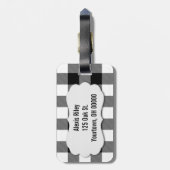 zwarte en witte buffelpleister bagagelabel (Achterkant verticaal)