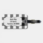 zwarte en witte buffelpleister bagagelabel (Achterkant horizontaal)