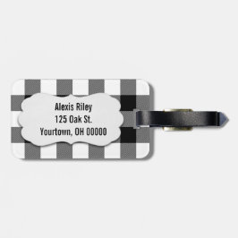 zwarte en witte buffelpleister bagagelabel