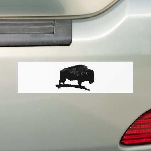Zwarte en witte buffels bumpersticker (Op auto)