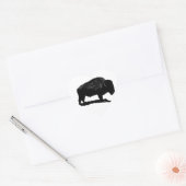 Zwarte en witte buffels hart sticker (Envelop)