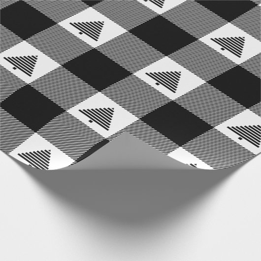 Zwarte en witte buffels met kerstbomen cadeaupapier (Hoek)