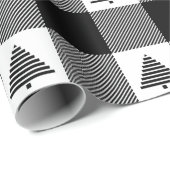 Zwarte en witte buffels met kerstbomen cadeaupapier (Rol Hoek)