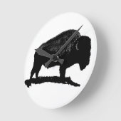 Zwarte en witte buffels ronde klok (Hoek)
